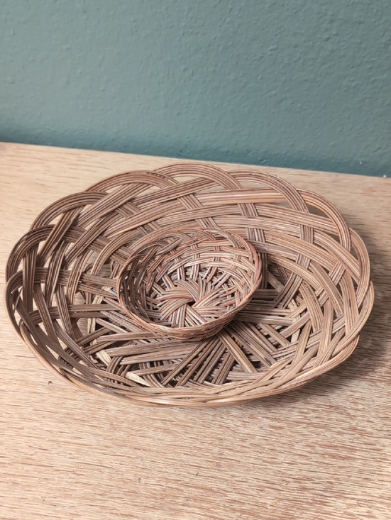 Other - Woven Rattan Decorative Basket Set Natural Brown